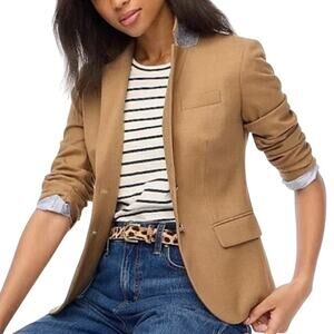 J.Crew Women’s Original Schoolboy Wool Blend Blazer Camel AC131 Size 4 New